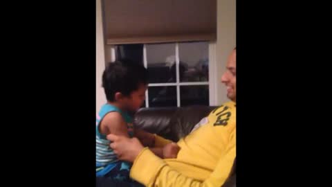 Baby finding his dad funny!