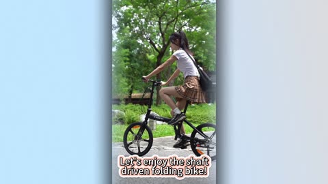 Challenge shaft driven chainless folding bike go uphill