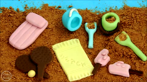 How to make cute Fondant Beach Cake/Cupcake Toppers Tutorial