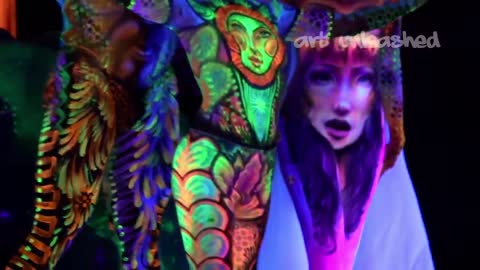 Outrageous UV face and body paint that glows in the dark