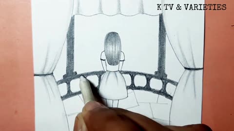 How to draw a girl's back side by using pencil - pencil sketch.