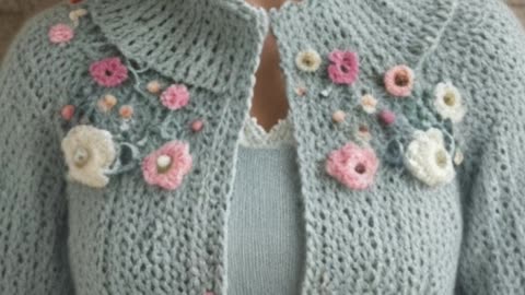 Crochet knitted bolero
