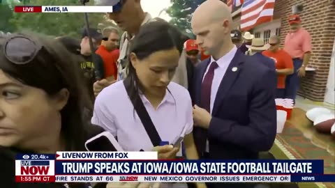 Trump Tailgate: Donald Trump surprises fraternity at Iowa/Iowa State football rivalry game
