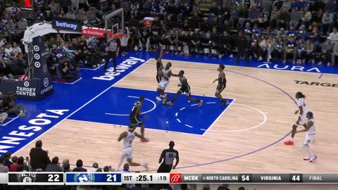 Ant Edwards Ignites Timberwolves Run! Euro Step Finish & 11-0 Burst | Nets vs Timberwolves