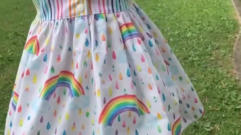 Girls Rainbow Ruffle Dress- Sewing business, Kids fashion, Handmade clothing, Rainbows
