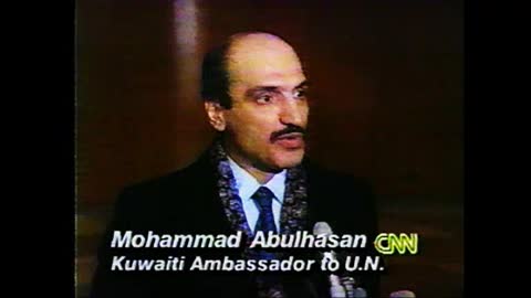 Vintage CNN - Iraq War Day 1 - Live UN Report (Jeanne Moos) - Pt 8of15 - Jan 16-1991
