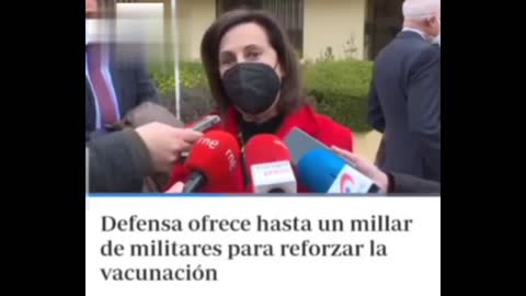 La ministra de Defensa, Margarita Robles habla de rastreo para la vacunación del covid19.