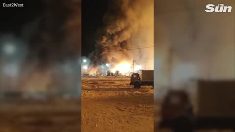 Huge explosion rips through Russian oil and gas field amid fears of sabotage