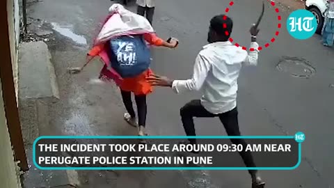 Pune Man Armed With Machete Chases Girl. Watch How Locals Overpowered Him.