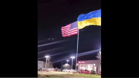 UKRAINE FLAG EQUAL WITH U.S. FLAG IN TX!
