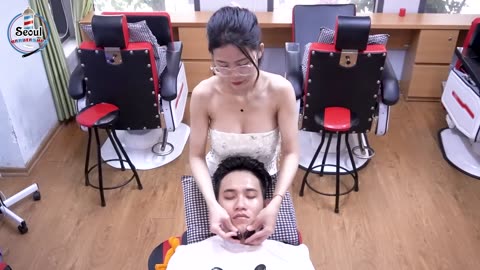 Her unique facial massage that is good for blood circulation