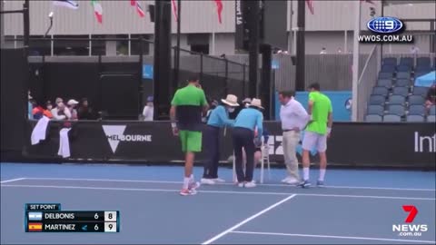 Ballboy collapses in Australian Open.. 'The new normal?'