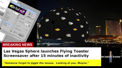 Las Vegas Sphere launches Flying Toaster Screensaver after 15 minutes of inactivity
