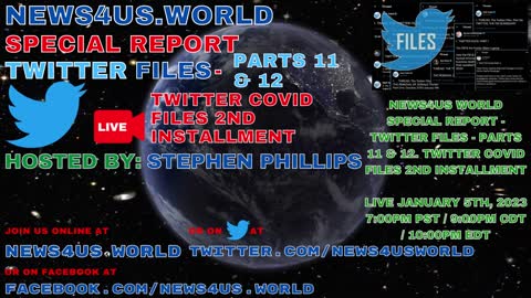 News4us World Special Report - Twitter Files - Parts 11 & 12. Twitter Covid Files 2nd Installment