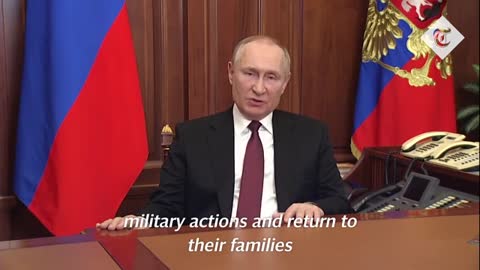 Putin alleges genocide by Ukrainian regime to justify special operation on military installations.