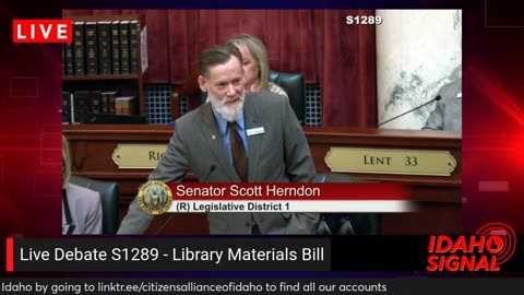 WATCH: Sen. Scott Herndon's FULL DEBATE on the Library Bill