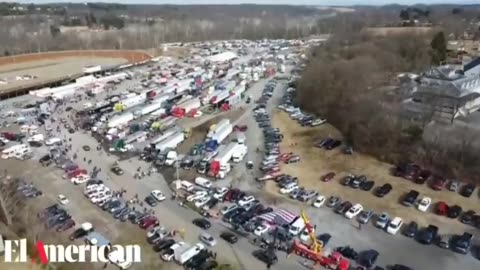 Drone footage of the massive freedom convoy in Hagerstown Maryland.