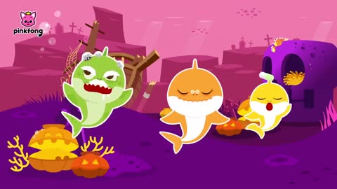 Baby Shark with Zombie Shark Family Playing Hide and Seek - Halloween Song - Pinkfong