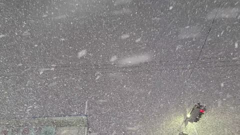 Heavy snow falls in Korea.