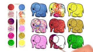 Drawing and Coloring for Kids - How to Draw Elephants