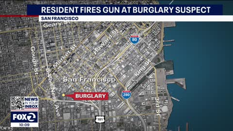SAN FRANCISCO RESIDENT SHOOTS AT - AND CAPTURES - BURGLARY SUSPECT BREAKING INTO HIS APARTMENT