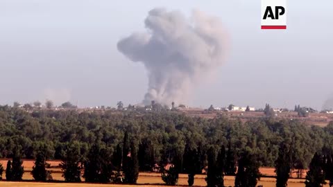 View from Israel of smoke rising in direction of Rafah, in Gaza Strip