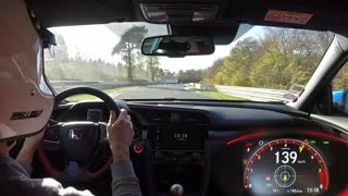 Honda Civic Type R 2018 Nürburgring nordschleife hot lap on board