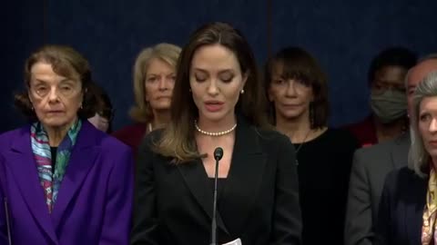 Hollywood Actress Angelina Jolie Gets Choked Up Talking About New Violence Against Women Act