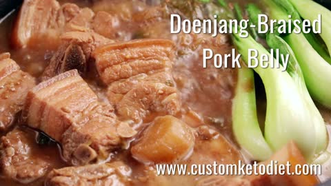 Keto Doenjang-Braised Pork Belly