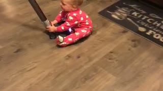 The diaper swiper goes for a vacuum thrill ride