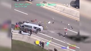 Mini Van Gets Rolled Over By PIT Move, Debris All Over The Road