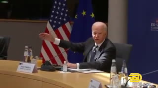 Biden Gets Lost Reading His Notes At EU-US Summit