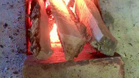 Fireworks in a homemade rocket stove