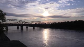 Sunset over Bridge in KC