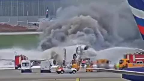 plane on fire