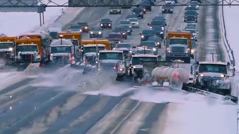 Snow plow convoy