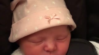 Sleeping newborn baby is already a loud snorer