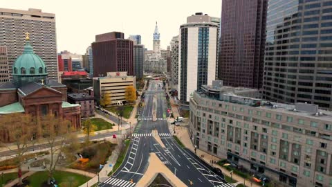 View from above Logan Fountain in Philadelphia