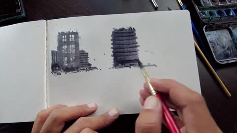 Draw The Second Building On The Paper