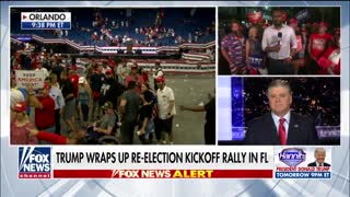 Hannity host speaks to Trump supporters outside Orlando rally