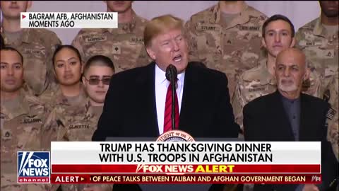 Trump: There's nowhere I'd rather celebrate Thanksgiving than with soldiers. 2019