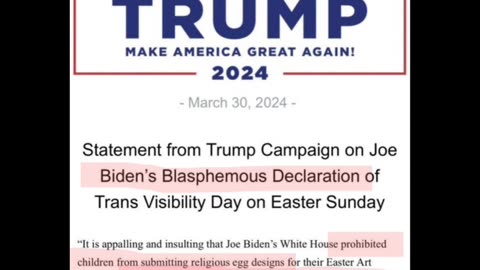 Did BIDEN TRANS AGENDA defile America's #Easter or doom his presidency? #TransDayOfVisibility