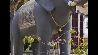 Pink elephants in Thailand in the temple in Udonthani