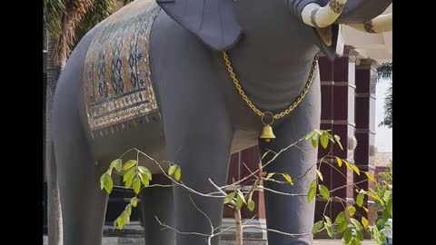 Pink elephants in Thailand in the temple in Udonthani