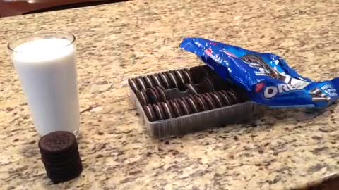 Stop-motion: Cookie man does awesome milk dunk