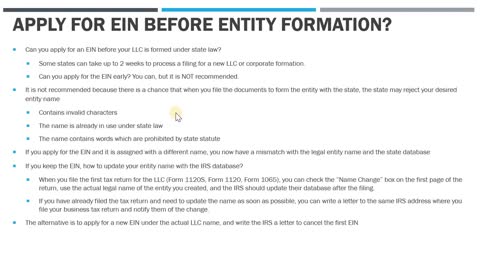 Can you Apply for an EIN Before Forming the Entity?