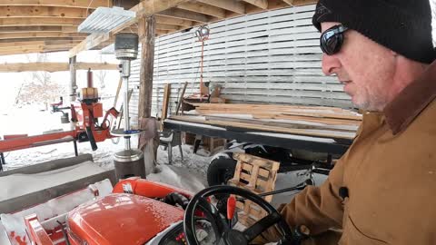 8 inches of snow on the Sawmill shed and around the farm