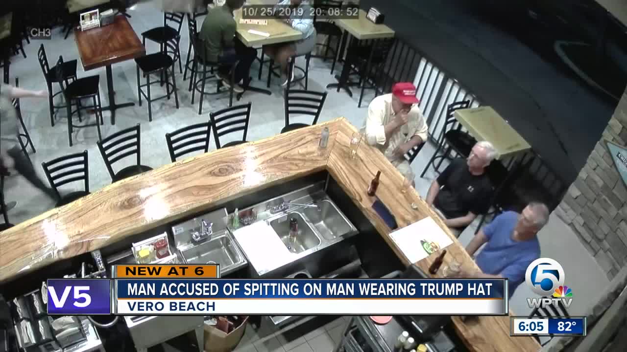 Man accused of spitting on man wearing Trump hat