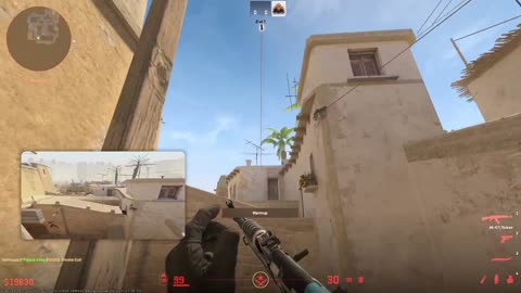 Mirage A - Top Connector Smoke from Spawn CS2
