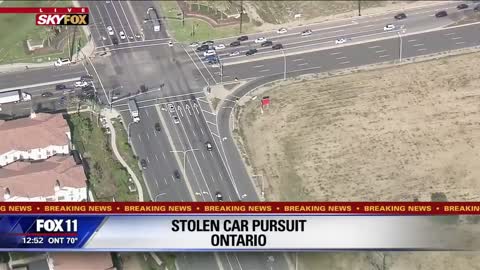 CHP pursuit of Stolen Vehicle Suspect Ends with a K9 Takedown
